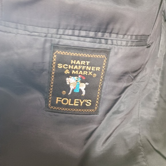 Hart Schaffner Marx Blazer Men 48L 100% Virgin Wool Black Pocket Softly Tailored - Picture 9 of 14